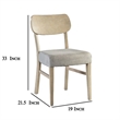 Kene Dining Side Chair Set of 2- Contour Back- Tapered Legs- Gray Fabric