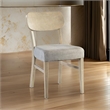 Kene Dining Side Chair Set of 2- Contour Back- Tapered Legs- Gray Fabric