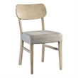 Kene Dining Side Chair Set of 2- Contour Back- Tapered Legs- Gray Fabric