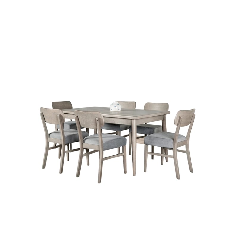 Kene Dining Table- Solid Edge Band- 59 Inch Rectangular Top- Melamine- Gray