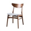 Skie Side Dining Chair Set of 2- Curved Panel Back- Angle Legs- Gray Fabric