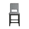Manny Counter Height Chair Set of 2- Bluish Gray Fabric Seat and Back