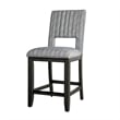 Manny Counter Height Chair Set of 2- Bluish Gray Fabric Seat and Back