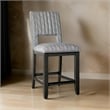 Manny Counter Height Chair Set of 2- Bluish Gray Fabric Seat and Back