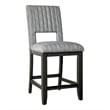 Manny Counter Height Chair Set of 2- Bluish Gray Fabric Seat and Back