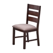 Yuzi Dining Chair Set of 2- Ladder Back- Cherry Brown Solid Wood