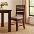 Yuzi Dining Chair Set of 2- Ladder Back- Cherry Brown Solid Wood