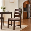 Yuzi Dining Chair Set of 2- Ladder Back- Cherry Brown Solid Wood