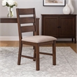 Yuzi Dining Chair Set of 2- Ladder Back- Cherry Brown Solid Wood