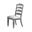Winie Dining Side Chair Set of 2- Carved- Ladder Back- Light Gray Wood