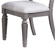 Winie Dining Side Chair Set of 2- Carved- Ladder Back- Light Gray Wood