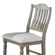 Rizi Counter Height Chair Set of 2- Carved Legs- Open Slats- Gray Wood