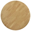 Evans Dining Table- Round Top- Angled Base- Walnut Brown Hardwood- 42 Inch