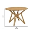 Evans Dining Table- Round Top- Angled Base- Walnut Brown Hardwood- 42 Inch