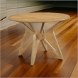 Evans Dining Table- Round Top- Angled Base- Walnut Brown Hardwood- 42 Inch