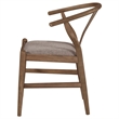 Ellie Dining Chair Set of 2- Y Shape Back- Fabric Seats- Walnut Brown