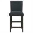 Alora Counter Height Dining Chair Set of 2- Black Boucle- Charcoal Gray