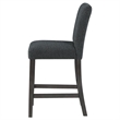 Alora Counter Height Dining Chair Set of 2- Black Boucle- Charcoal Gray