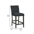 Alora Counter Height Dining Chair Set of 2- Black Boucle- Charcoal Gray