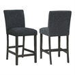 Alora Counter Height Dining Chair Set of 2- Black Boucle- Charcoal Gray