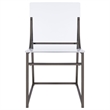 Dino Dining Chair Set of 2- Clear Acrylic Seat- Back- Black Nickel- 18 Inch