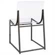 Dino Dining Chair Set of 2- Clear Acrylic Seat- Back- Black Nickel- 18 Inch