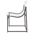 Dino Dining Chair Set of 2- Clear Acrylic Seat- Back- Black Nickel- 18 Inch