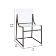 Dino Dining Chair Set of 2- Clear Acrylic Seat- Back- Black Nickel- 18 Inch