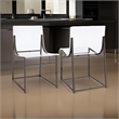 Dino Dining Chair Set of 2- Clear Acrylic Seat- Back- Black Nickel- 18 Inch