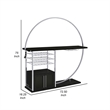 Riya Home Bar Table- LED Light- Cabinets- Wine Storage- Black- Chrome Metal