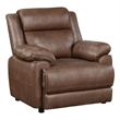 Ellen Accent Chair- Brown Faux Leather- Foam Cushions- Pillow Top Arms