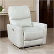 Lima Power Recliner Chair- Ivory Faux Leather- USB Port- Foam Cushions