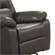 Lizzy Manual Glider Recliner Chair- Pillow Arms- Solid Wood- Gray Leather