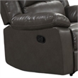 Lizzy Manual Glider Recliner Chair- Pillow Arms- Solid Wood- Gray Leather