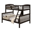 Bruke Twin/Full Size Bunk Bed with Ladder- Slatted Brown Solid Hardwood