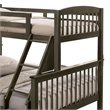 Bruke Twin/Full Size Bunk Bed with Ladder- Slatted Gray Solid Hardwood