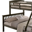 Bruke Twin/Full Size Bunk Bed with Ladder- Slatted Gray Solid Hardwood