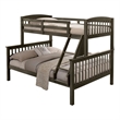 Bruke Twin/Full Size Bunk Bed with Ladder- Slatted Gray Solid Hardwood
