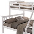 Bruke Twin/Full Size Bunk Bed with Ladder- Slatted White Solid Hardwood