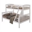 Bruke Twin/Full Size Bunk Bed with Ladder- Slatted White Solid Hardwood