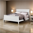 Ryla Twin Size Bed- Sleek Modern Panel Headboard Design- White Solid Wood