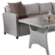 Maria 3 Piece Outdoor Patio Dining Set- L Sectional Sofa with Table- Black