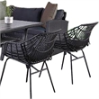 Maria 5pc Outdoor Patio Dining Set- Sectional Sofa- Table- 2 Chairs- Black