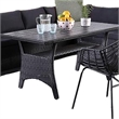 Maria 5pc Outdoor Patio Dining Set- Sectional Sofa- Table- 2 Chairs- Black