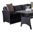 Maria 5pc Outdoor Patio Dining Set- Sectional Sofa- Table- 2 Chairs- Black