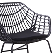 Niya Patio Chair Set of 2- Polyester- Black Steel- Outdoor Rattan Wicker