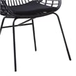 Niya Patio Chair Set of 2- Polyester- Black Steel- Outdoor Rattan Wicker
