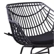 Niya Patio Chair Set of 2- Polyester- Black Steel- Outdoor Rattan Wicker