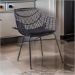 Niya Patio Chair Set of 2- Polyester- Black Steel- Outdoor Rattan Wicker