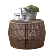 Zyan 3pc Outdoor Set- 2 Accent Chairs with Table- Black Steel- Gray- Rattan